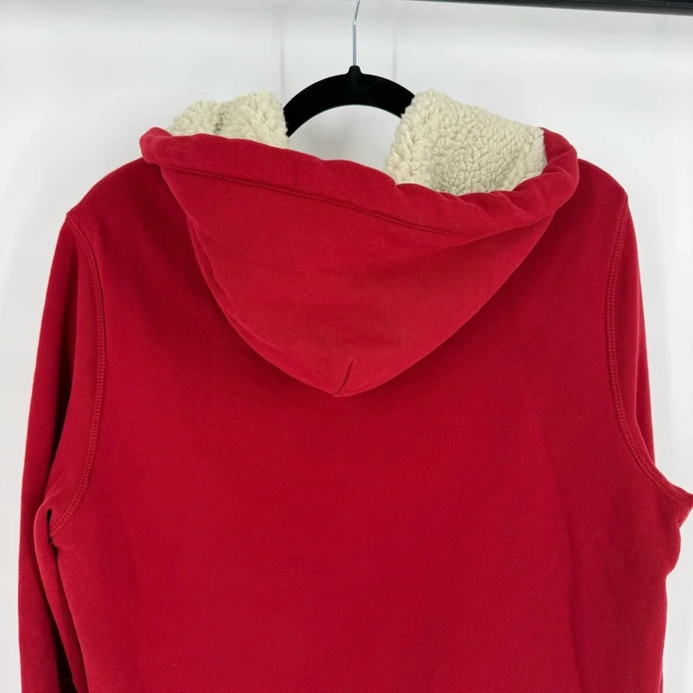 Abercrombie Y2K Sherpa Lined Zip Hoodie Faux Fur Hooded Sweatshirt M Preppy Bold